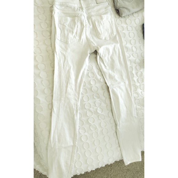 Express white distressed mid rise legging size 00 - Picture 2 of 4